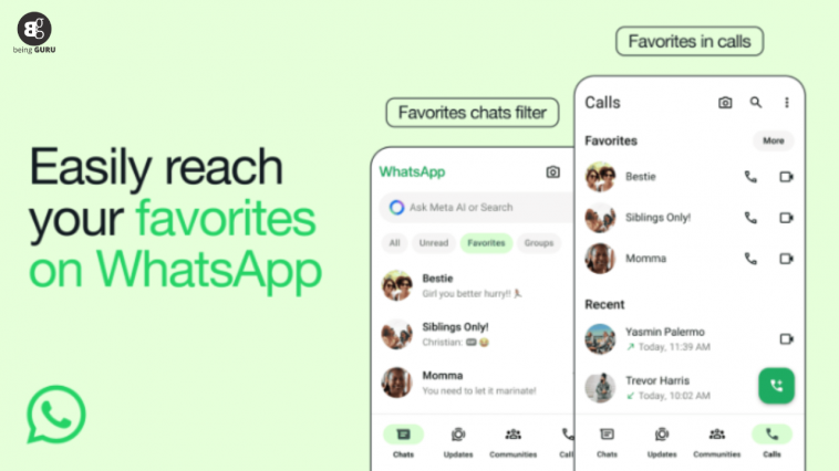 WhatsApp now allows adding chats and calls to favorites.