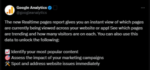 Google Analytics 4 Introduces Realtime Pages Report