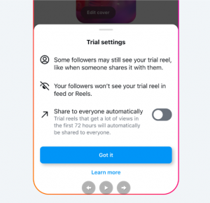 Experiment with Content Using Trial Reels