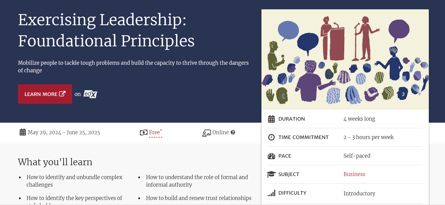 Exercising Leadership: Foundational Principles free course