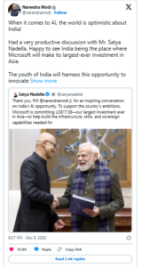 Microsoft to Invest $17.5 Billion in India by 2029