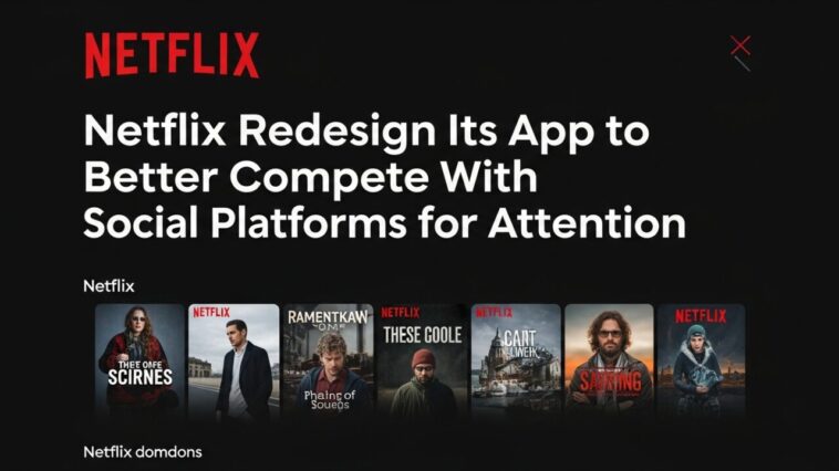 Netflix Redesign its App to Better Compete With Social Platforms for Attention