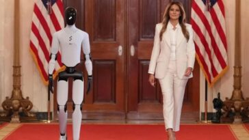 Melania Trump Introduces Futuristic Humanoid Robot at White House