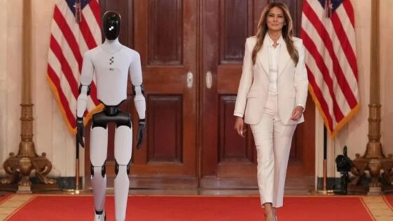 Melania Trump Introduces Futuristic Humanoid Robot at White House