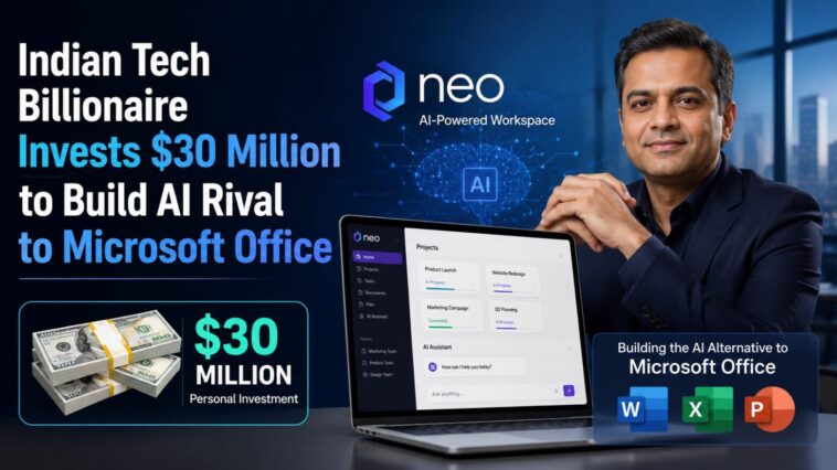 Indian Tech Billionaire Invests $30 Million to Build AI Rival to Microsoft Office