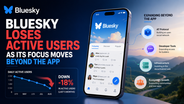 Bluesky loses active users as its focus moves beyond the app