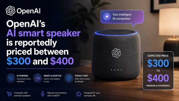 OpenAI's AI smart speaker is reportedly priced between $300 and $400