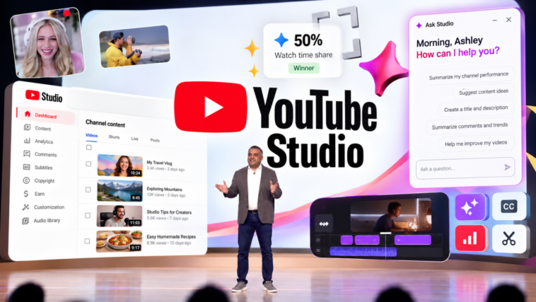 YouTube Launches New AI Tools for Creators within its Studio app