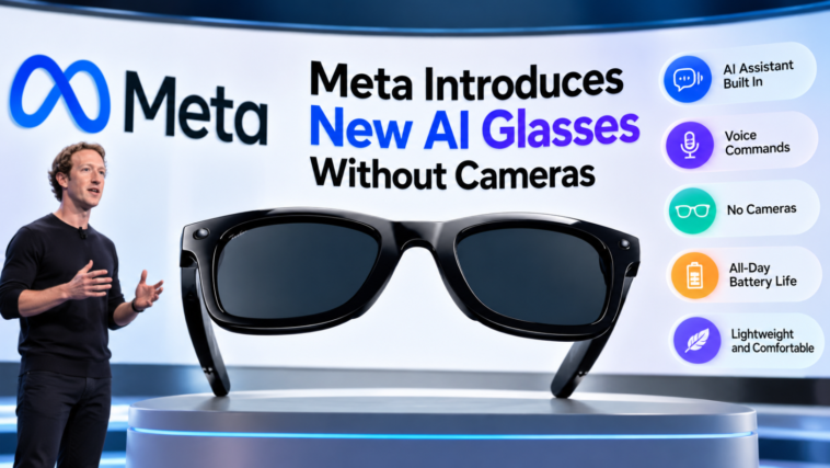 Meta Introduces New AI Glasses Without Cameras